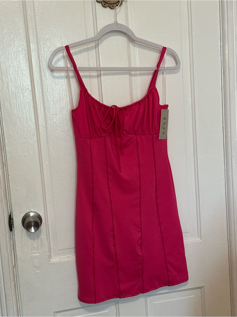gaze Hot Pink Spaghetti Strap Dress